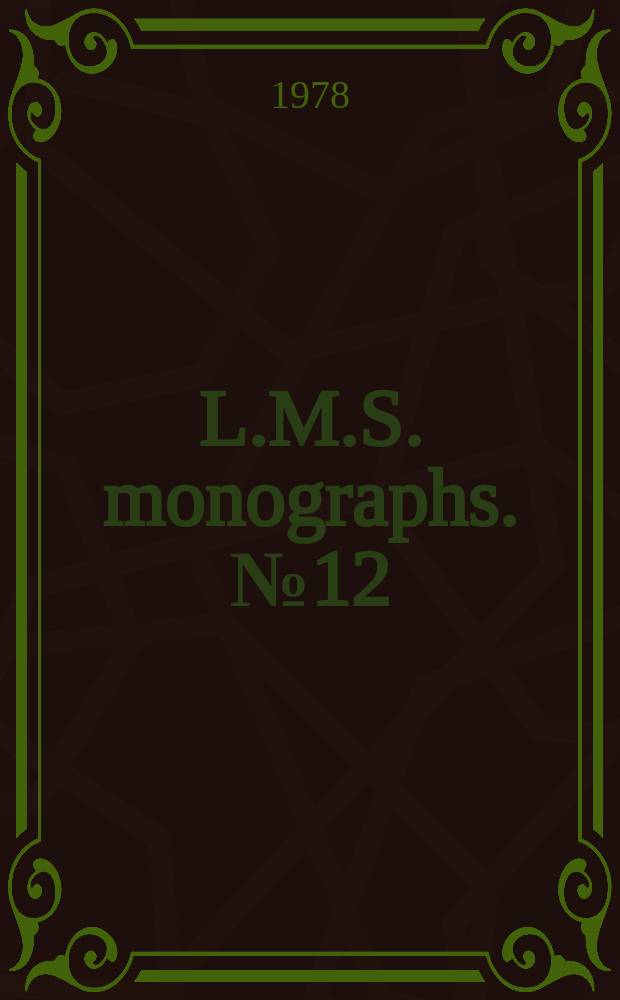 L.M.S. monographs. №12 : Spectral theory of linear operators