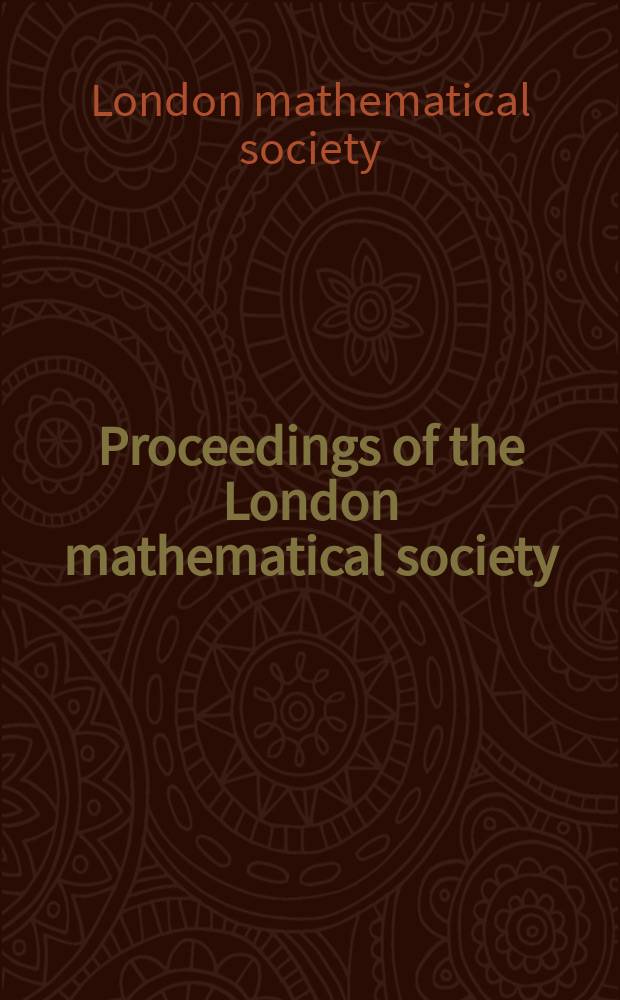 Proceedings of the London mathematical society