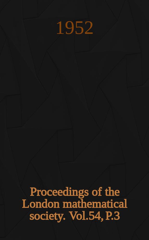 Proceedings of the London mathematical society. Vol.54, P.3