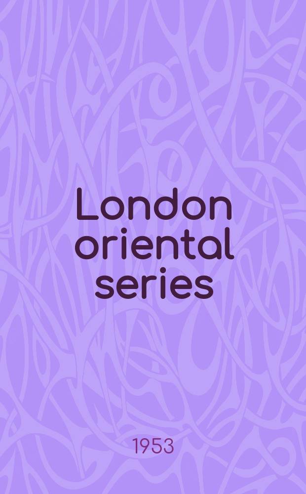 London oriental series