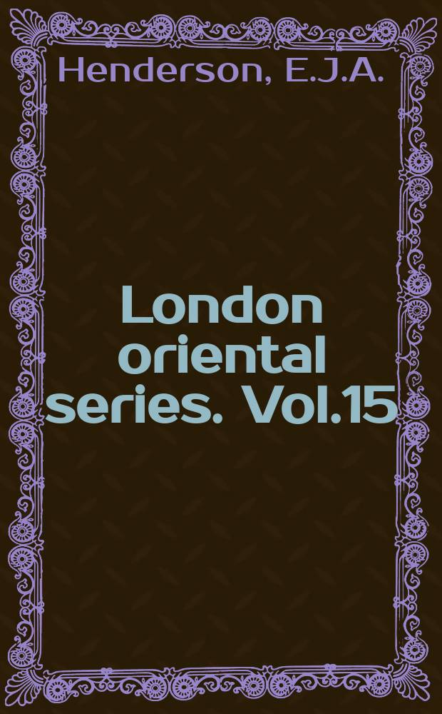 London oriental series. Vol.15 : Tiddim Chin