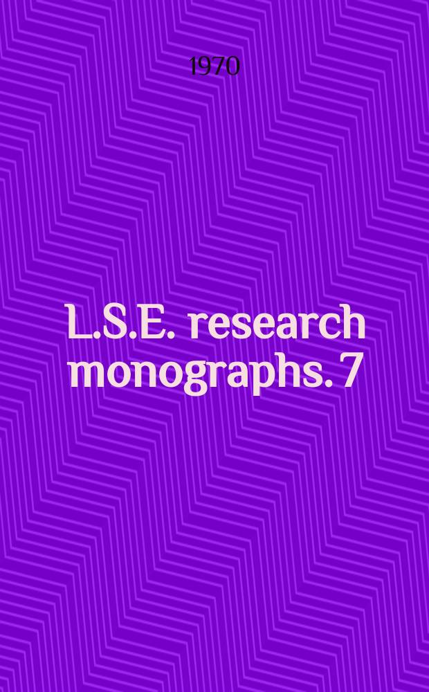 L.S.E. research monographs. 7 : The theory of customs unions