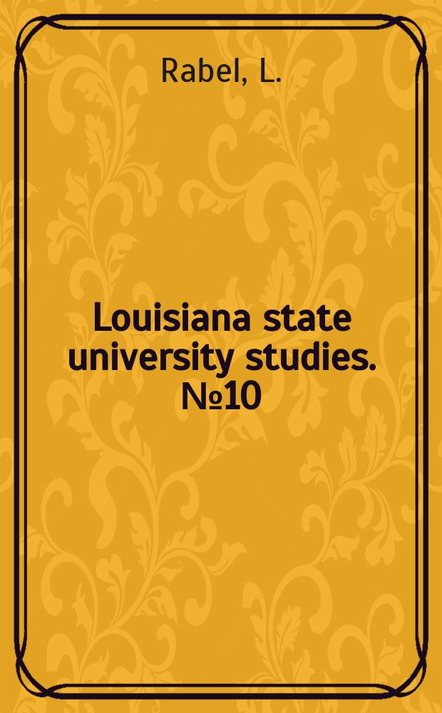 Louisiana state university studies. №10 : Khasi, a language of Assam