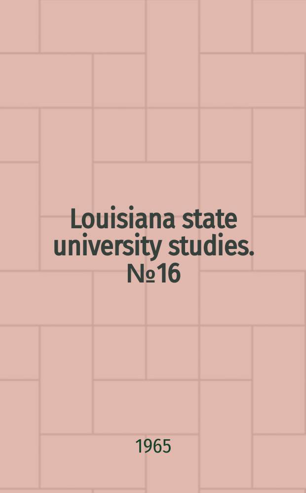 Louisiana state university studies. №16 : Dryden