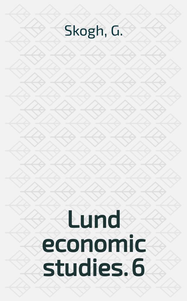 Lund economic studies. 6 : Straffrätt och samhällsekonomi