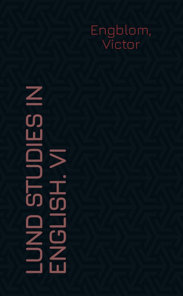 Lund studies in English. VI : On the origin and early development of the auxiliary do