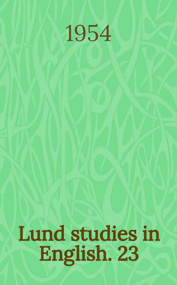 Lund studies in English. 23 : An exposition of Qun habitat and Bonum est in English