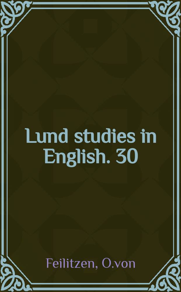Lund studies in English. 30 : The published writings of Eilert Ekwall