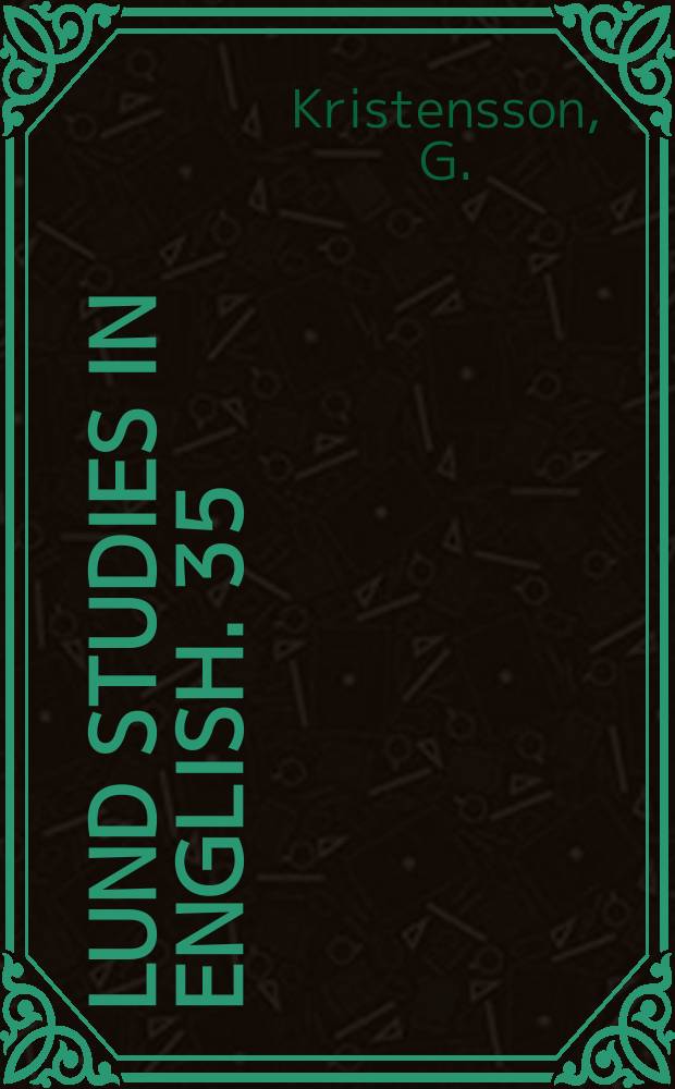 Lund studies in English. 35 : Survey of middle English dialects 1290-1350