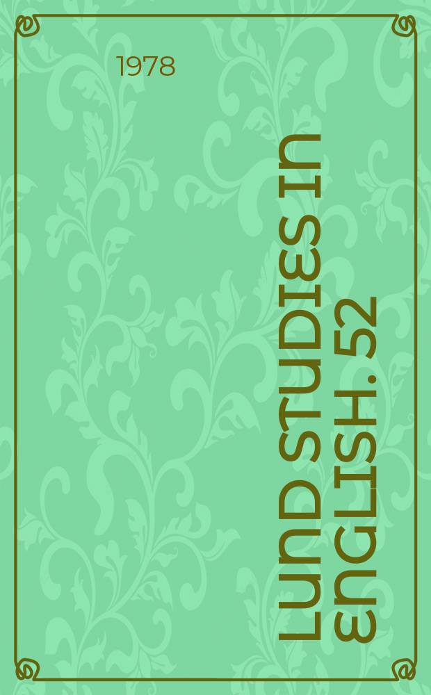 Lund studies in English. 52 : The Waste land