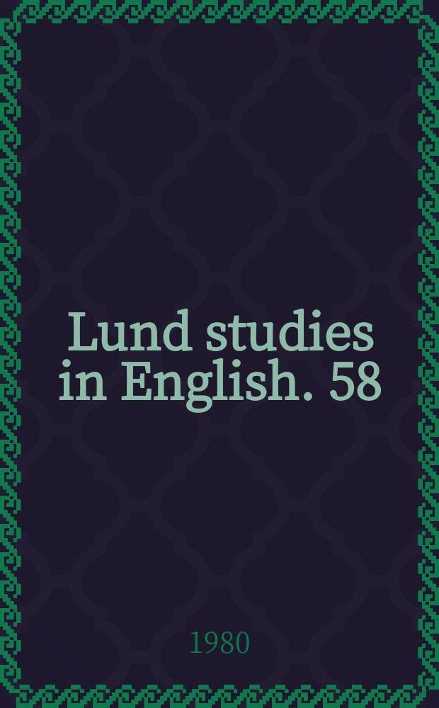 Lund studies in English. 58 : Headlinese