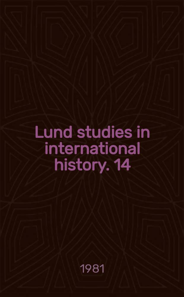 Lund studies in international history. 14 : Slavery, slave trade and abolition ...