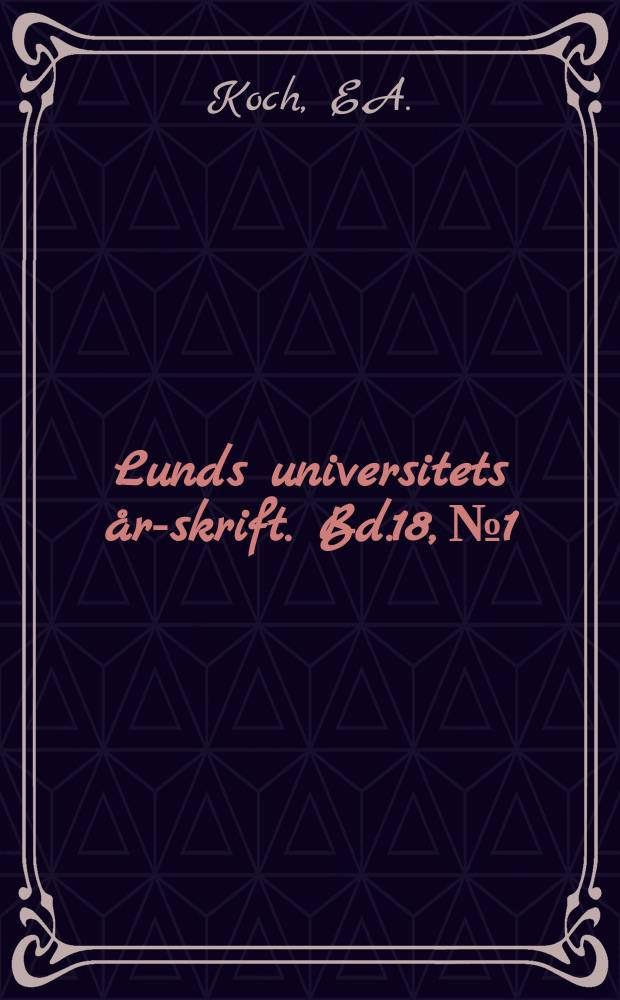 Lunds universitets års- skrift. Bd.18, №1 : Fornjermansk forskning