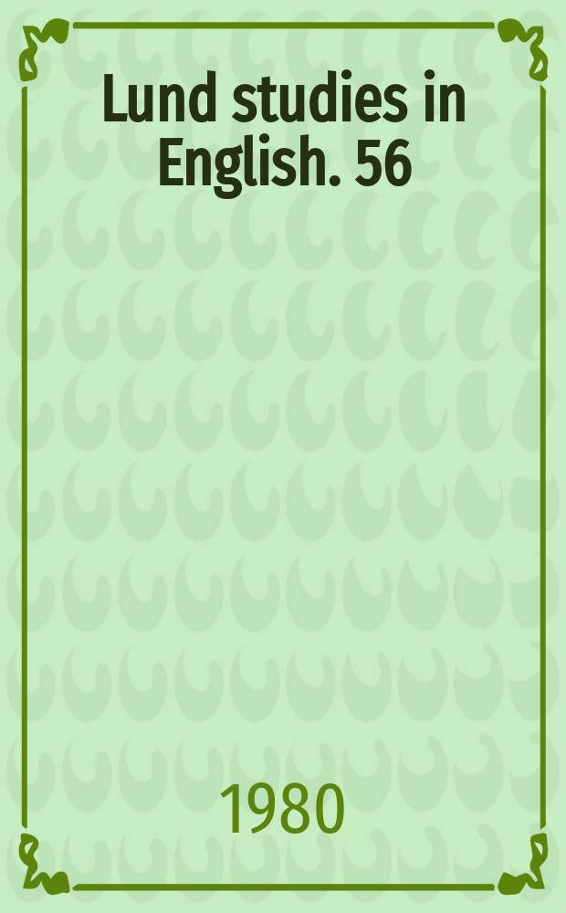Lund studies in English. 56 : A corpus of English conversation
