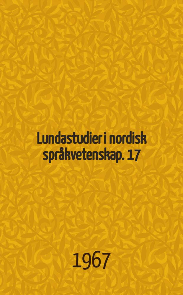 Lundastudier i nordisk språkvetenskap. 17 : Epoker och prosastilar