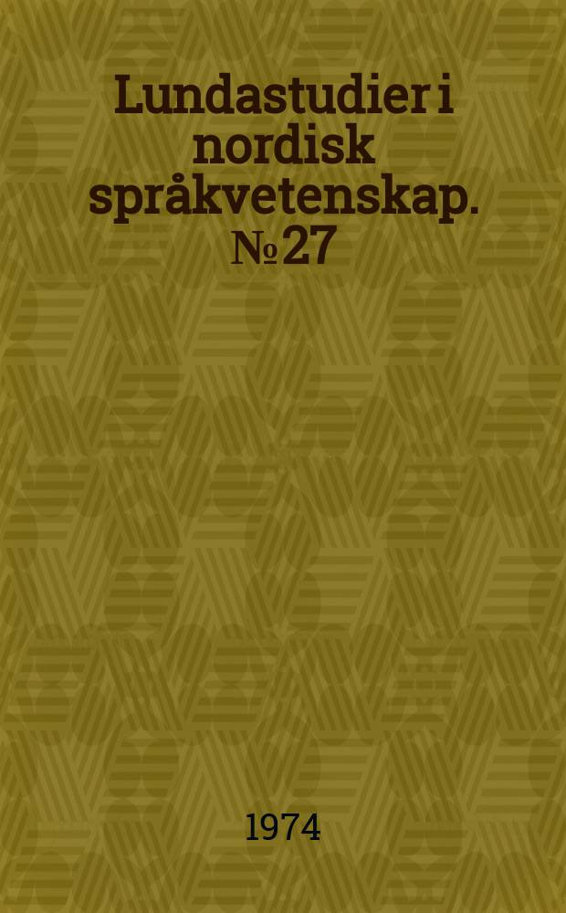 Lundastudier i nordisk språkvetenskap. №27 : Reklamsrenska