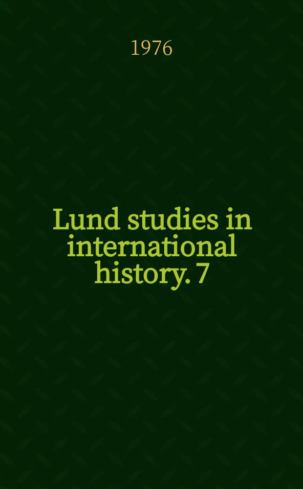 Lund studies in international history. 7 : The survival of Ethiopian independence