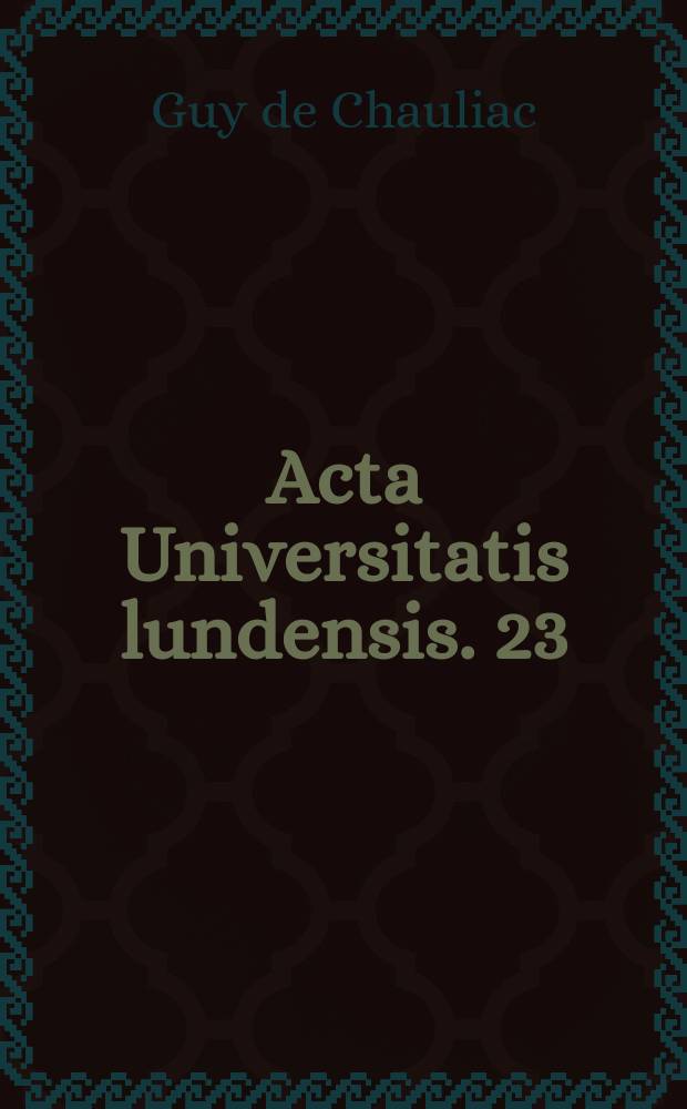 Acta Universitatis lundensis. 23 : The Middle English translation ...