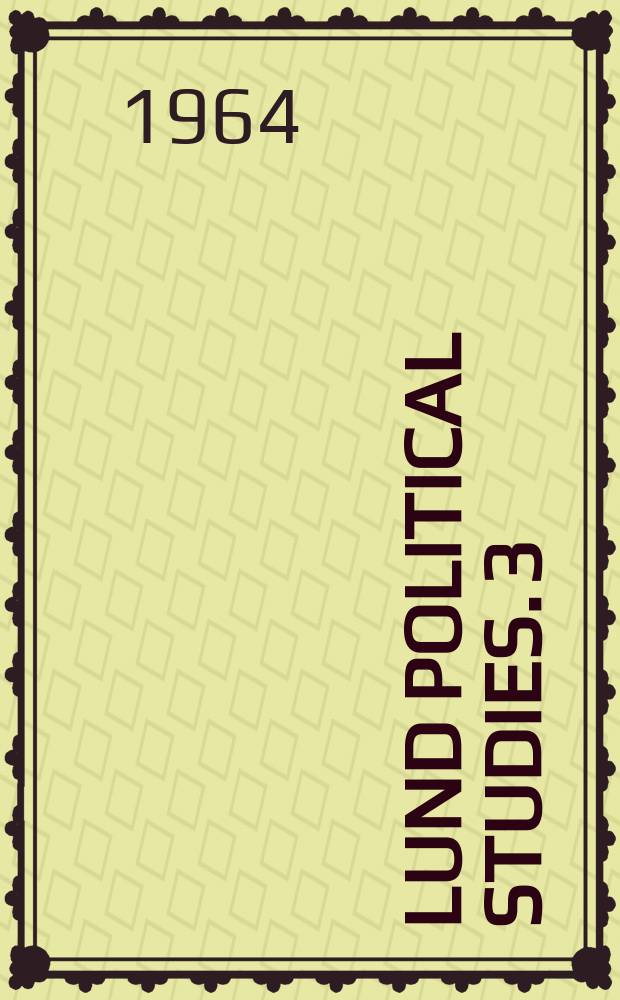 Lund political studies. 3 : Power and international order