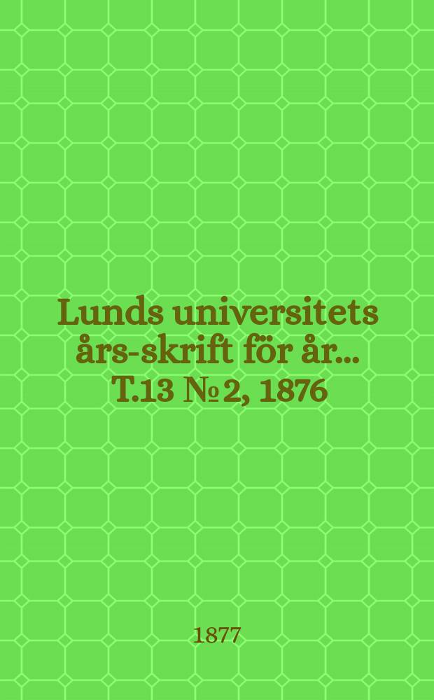 Lunds universitets års-skrift för år ... T.13 №2, 1876/1877 : Philosophi, språkvetenskap och historia