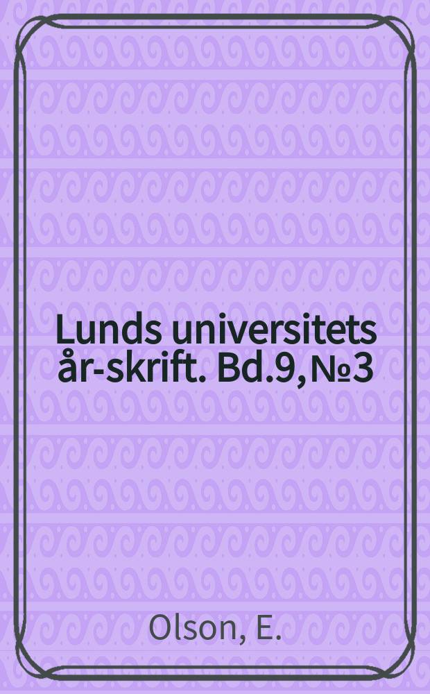 Lunds universitets års- skrift. Bd.9, №3 : Studier över pronomenet den i nysvenskan