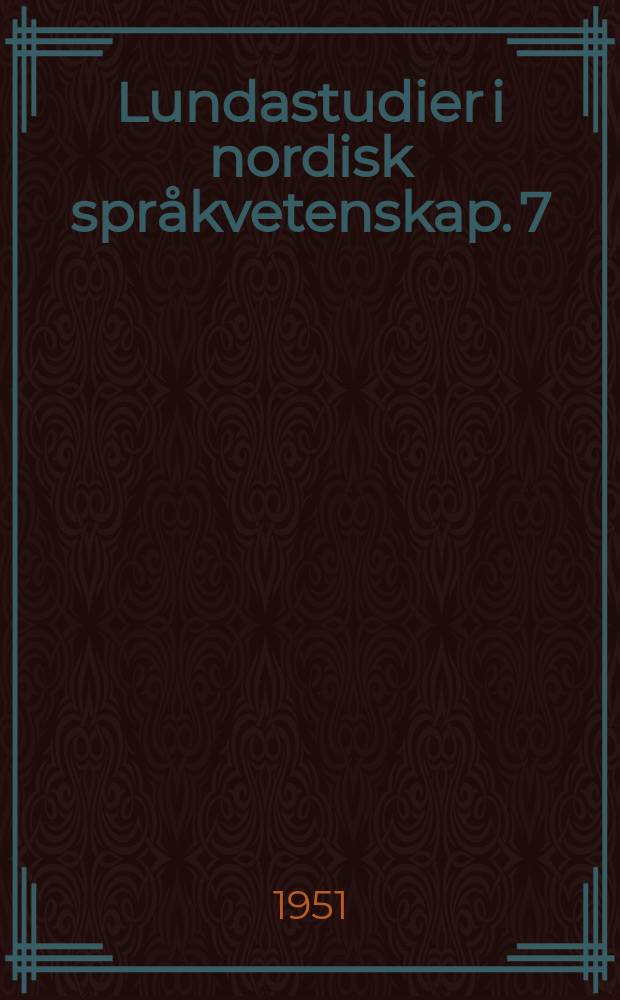 Lundastudier i nordisk språkvetenskap. 7 : Marknamn och kultur historia