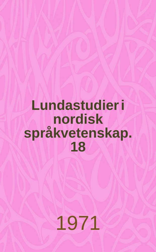Lundastudier i nordisk språkvetenskap. 18 : En diskussion om sta- namnen