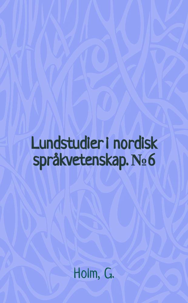 Lundstudier i nordisk språkvetenskap. №6 : Medeltida stadgespråk