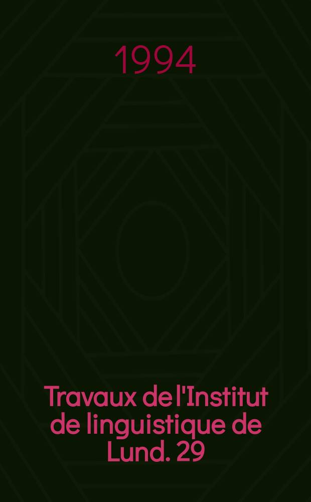 Travaux de l'Institut de linguistique de Lund. 29 : Computerized grammars for analysis and machine translation