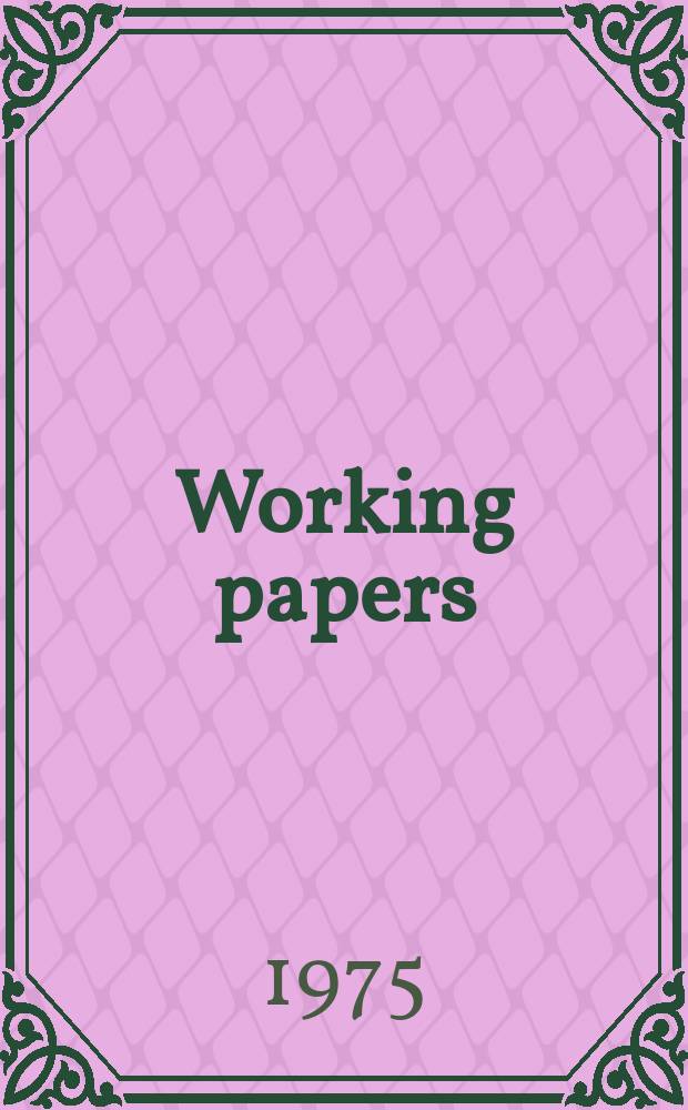 Working papers