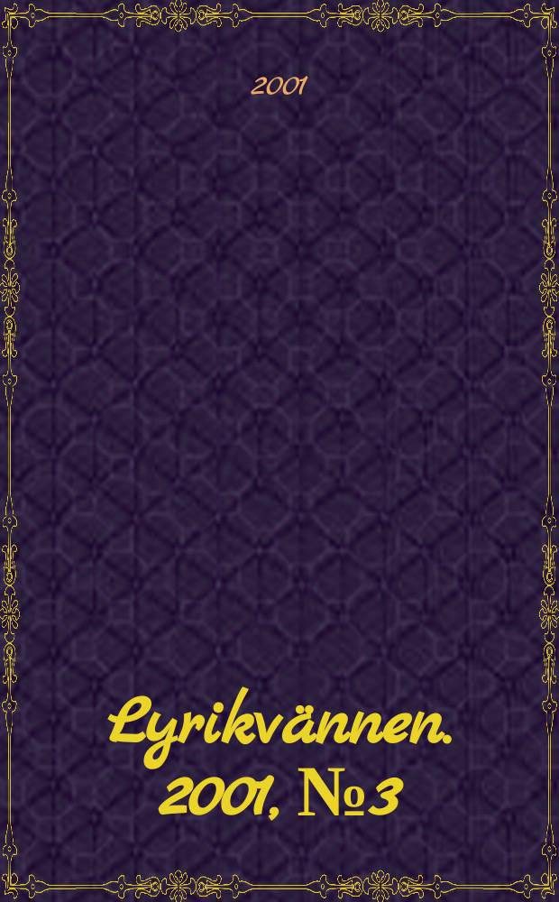 Lyrikvännen. 2001, №3