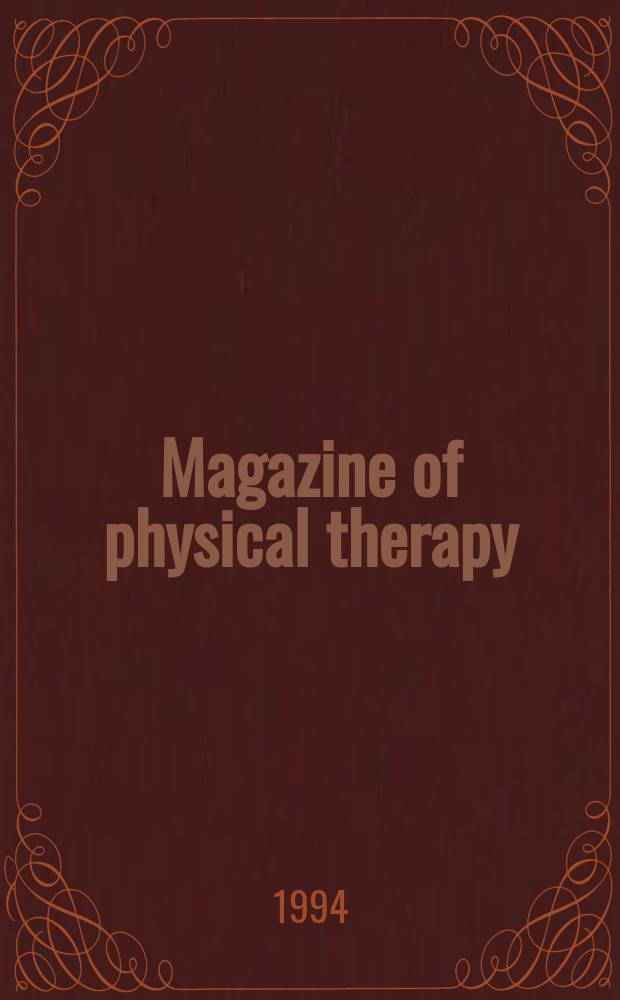 Magazine of physical therapy : Publ. by the Amer. physical therapy assoc. Vol.2, №8 : (Buyer's guide)
