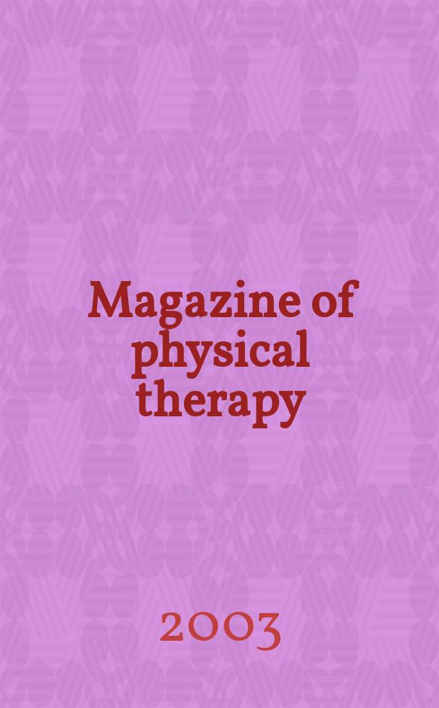 Magazine of physical therapy : Publ. by the Amer. physical therapy assoc. Vol.11, №6
