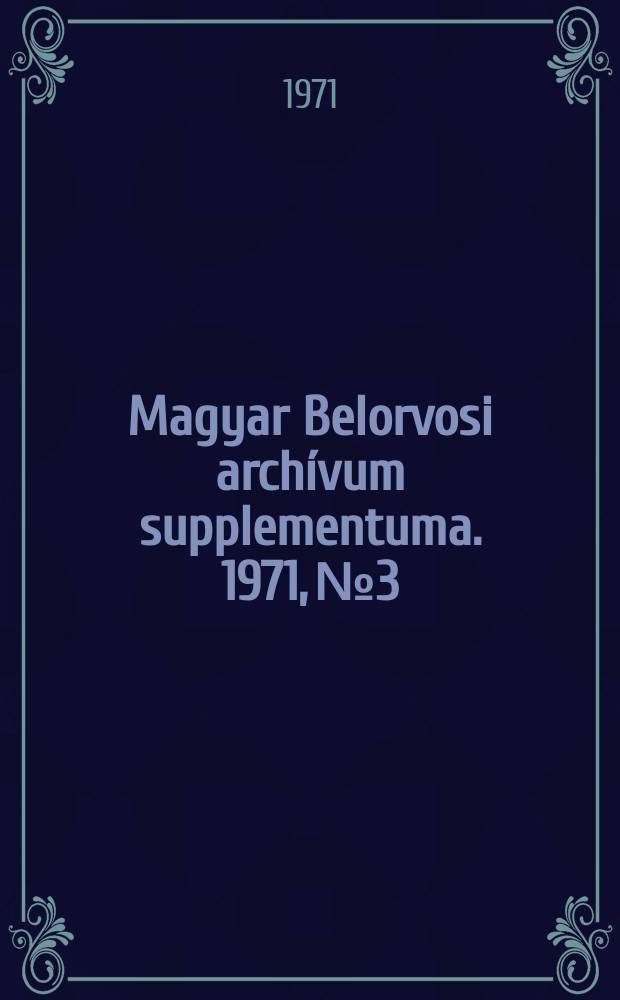 Magyar Belorvosi archívum supplementuma. 1971, №3 : A fibrinolytikus vérzés megelőzése nyitott szlvmütétek kápésán