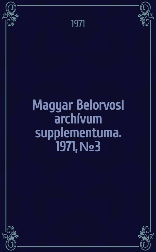 Magyar Belorvosi archívum supplementuma. 1971, №3 : A fibrinolytikus vérzés megelőzése nyitott szlvmütétek kápésán
