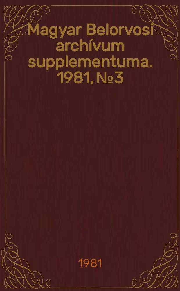 Magyar Belorvosi archívum supplementuma. 1981, №3 : A Tobanum chronicus alkalmazásakor észlelt ...