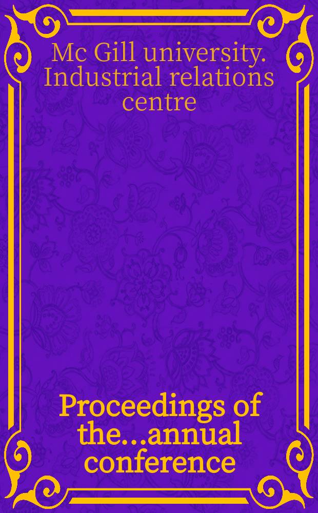 [Proceedings of the]...annual conference