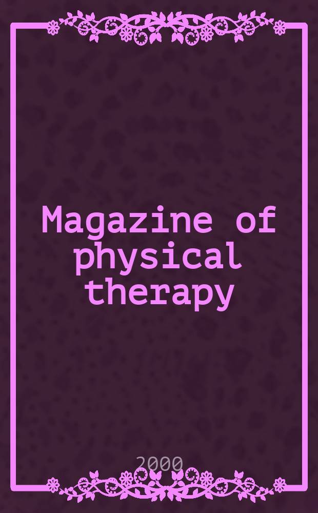 Magazine of physical therapy : Publ. by the Amer. physical therapy assoc. Vol.8, №5