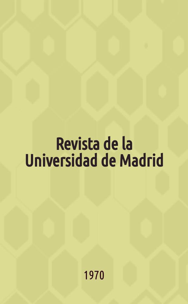 Revista de la Universidad de Madrid