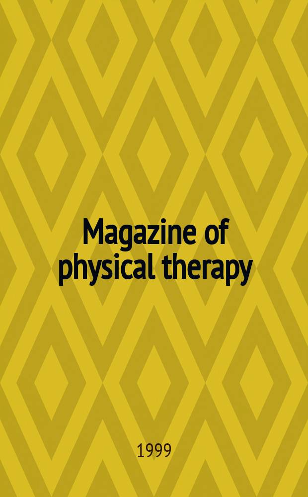 Magazine of physical therapy : Publ. by the Amer. physical therapy assoc. Vol.7, №11