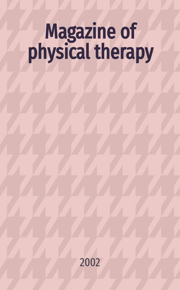 Magazine of physical therapy : Publ. by the Amer. physical therapy assoc. Vol.10, №4