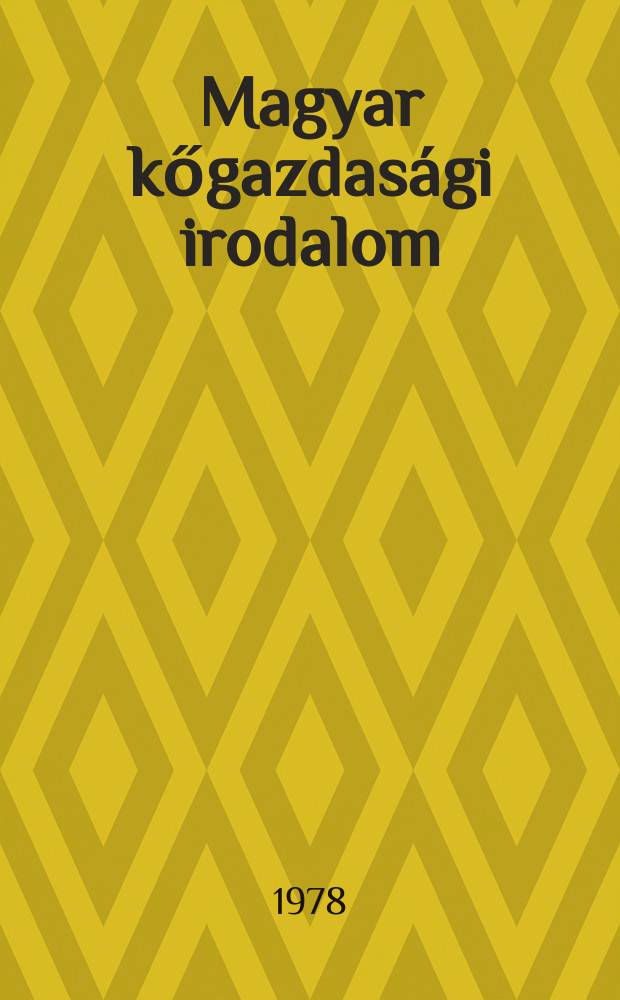 Magyar kőgazdasági irodalom : Szakbibliográfia