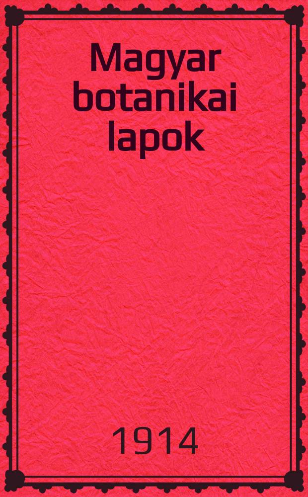 Magyar botanikai lapok
