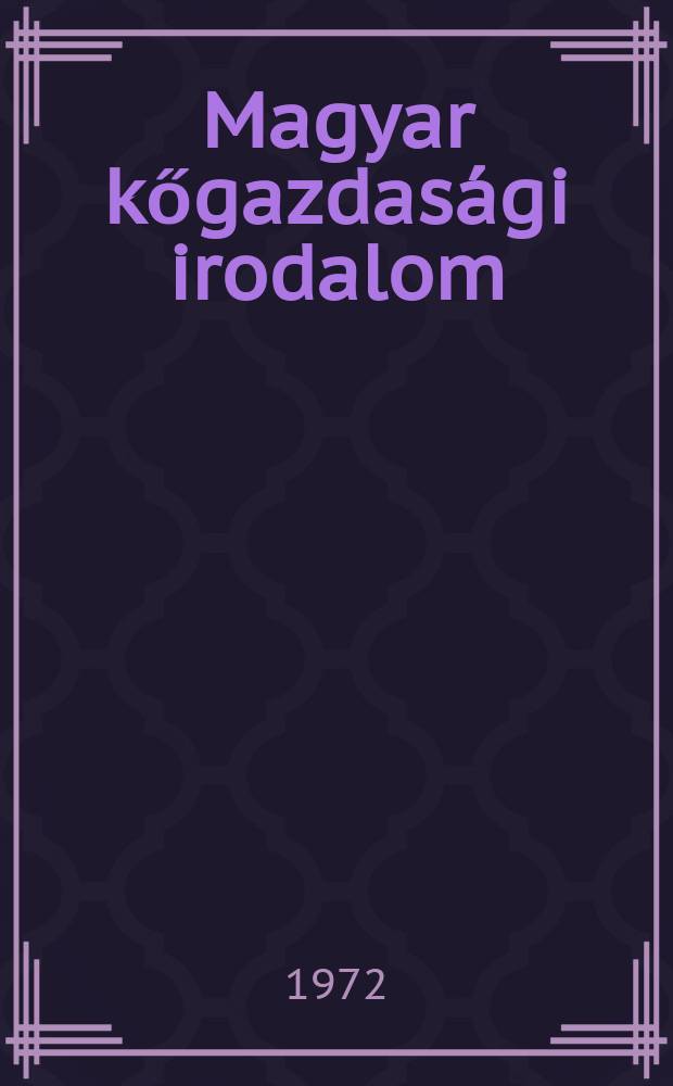 Magyar kőgazdasági irodalom : Szakbibliográfia