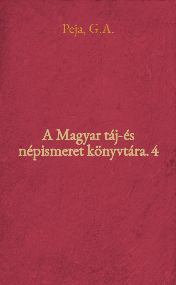 A Magyar táj-és népismeret könyvtára. 4 : A csermosnyavőlgyí táj geomorfológiája