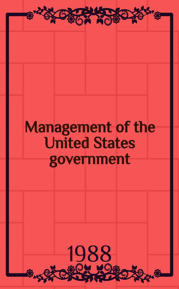 Management of the United States government