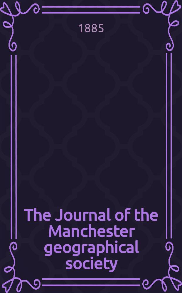 The Journal of the Manchester geographical society