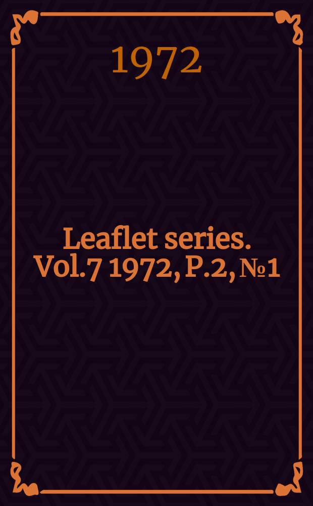Leaflet series. Vol.7 1972, P.2, №1 : Florida mangroves