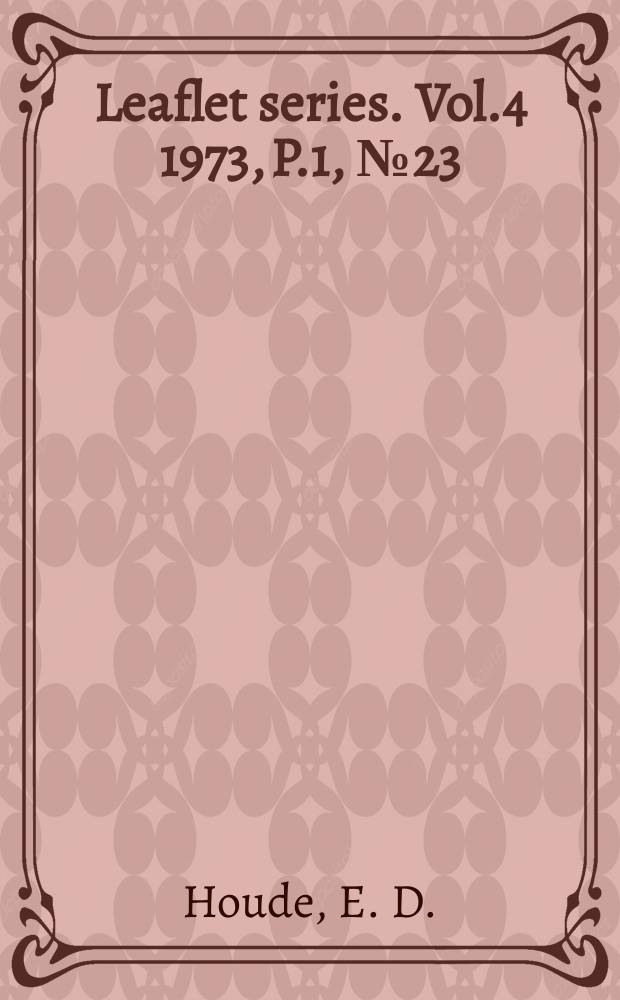 Leaflet series. Vol.4 1973, P.1, №23 : Guide to identity...