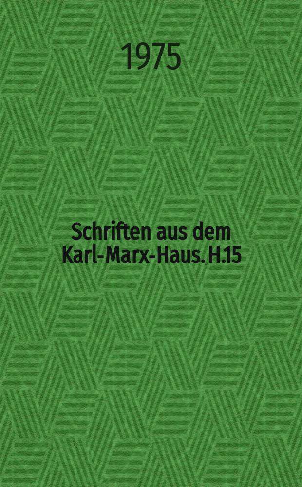 Schriften aus dem Karl-Marx-Haus. H.15 : Friedrich Engels als Bremer Korrespondent...